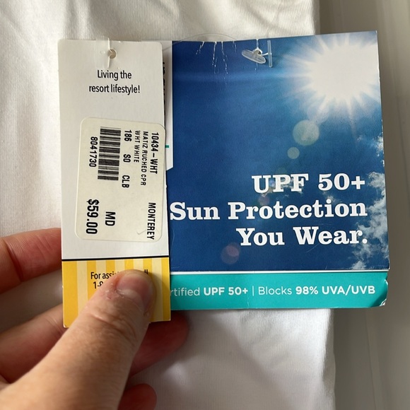 Coolibar matiz ruched cpr white size medium - Picture 2 of 4